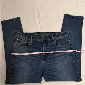 American Eagle Outfitters Women's Dark Blue Straight Leg Jeans